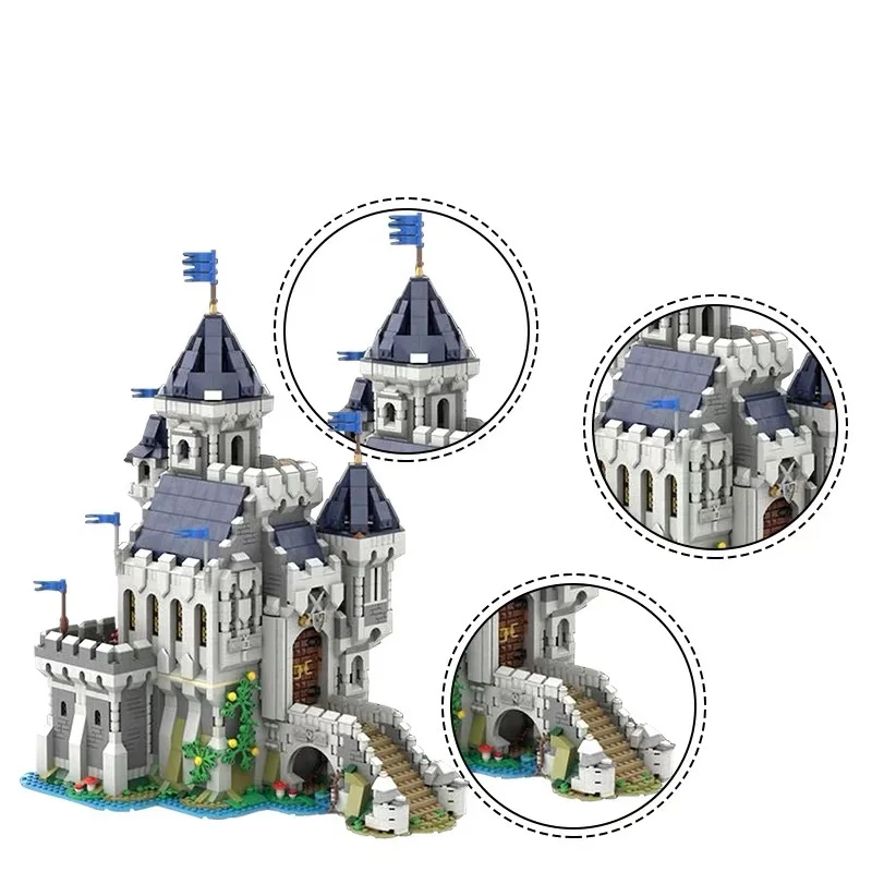 MOC Medieval 31120 Black Falcon Knight Castle Building Blocks Set Alternate Defense House Bricks Toys Children Birthday Kid Gift