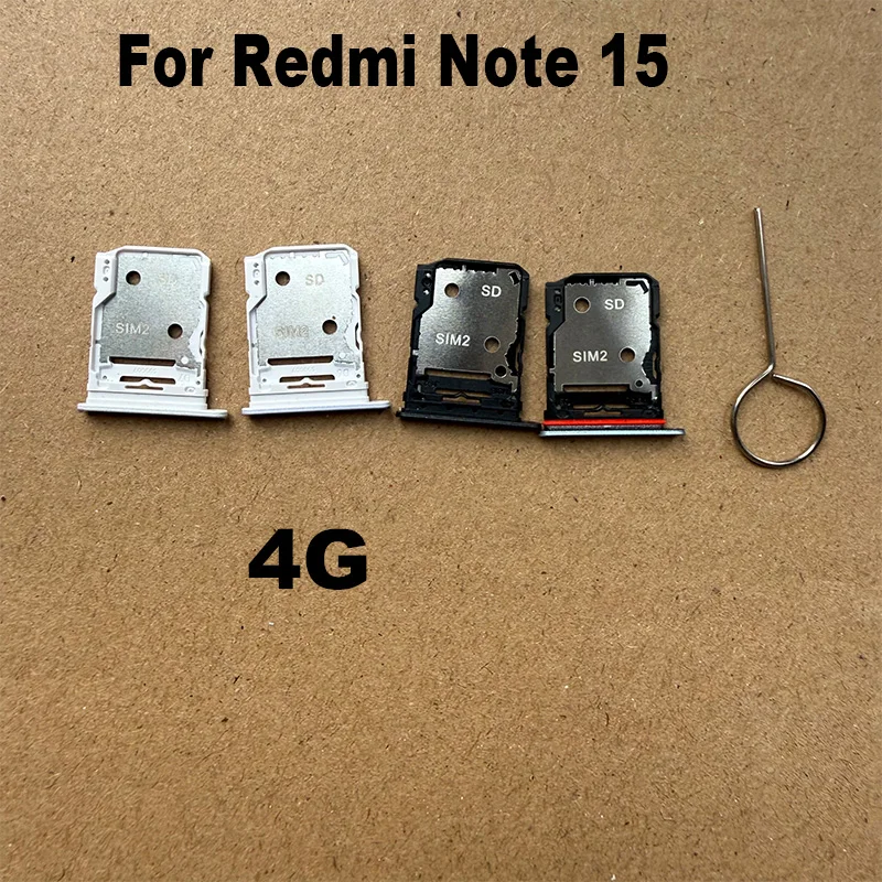 New For Xiaomi Redmi Note 15 4G 5G Sim Card Tray Slot Holder Socket Adapter Connector Repair Parts Replacement