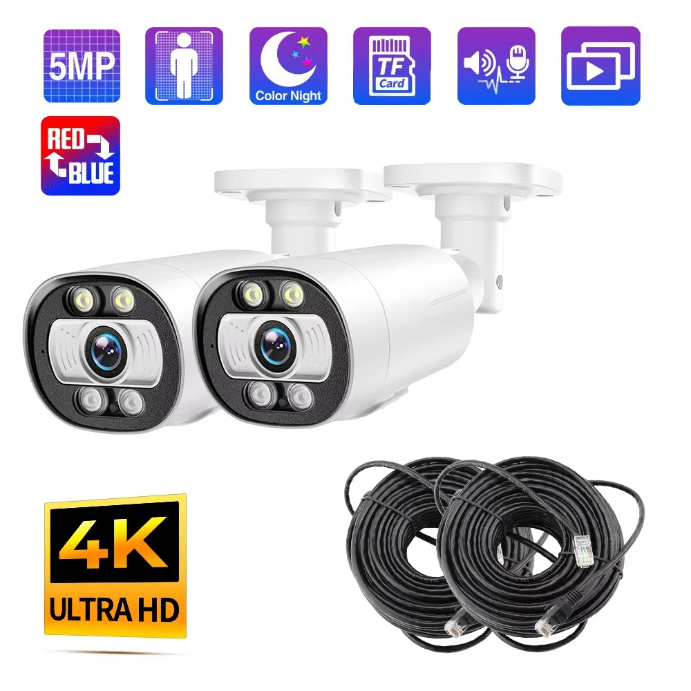 

Techage H.265 5MP POE IP-камера двустороннее аудио обнаружение человека уличная камера видеонаблюдения домашняя камера видеонаблюдения аудиозапись