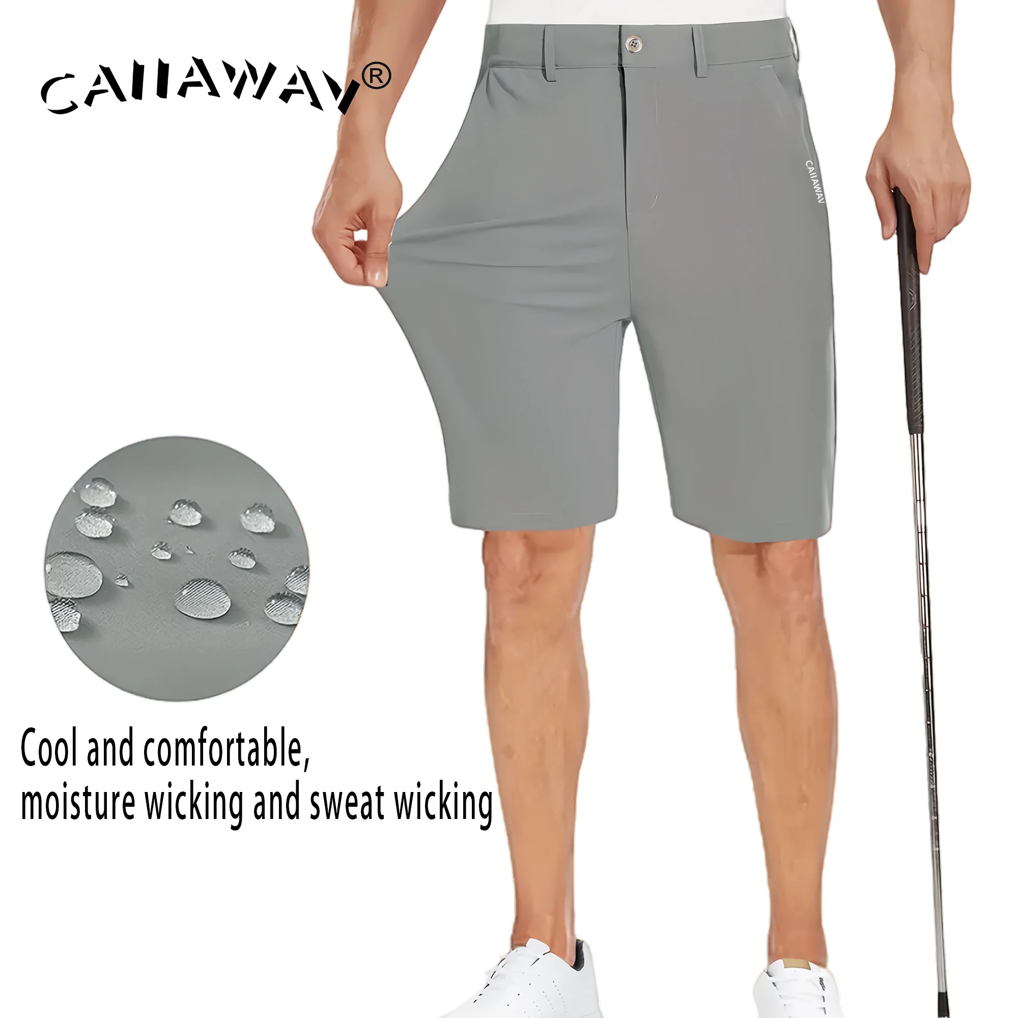 CAIIAWAV Golf Shorts Men's Pants Summer Waterproof Sports Ball Pants Elastic Men's Pants Golf Men's Pants