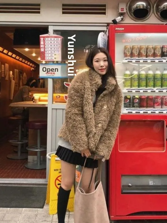 

Lamb Fur Jacket Women's Autumn Winter New Style Ageless Versatile Fluffy Warm Cotton Lined Eco-friendly Outerwear Coat