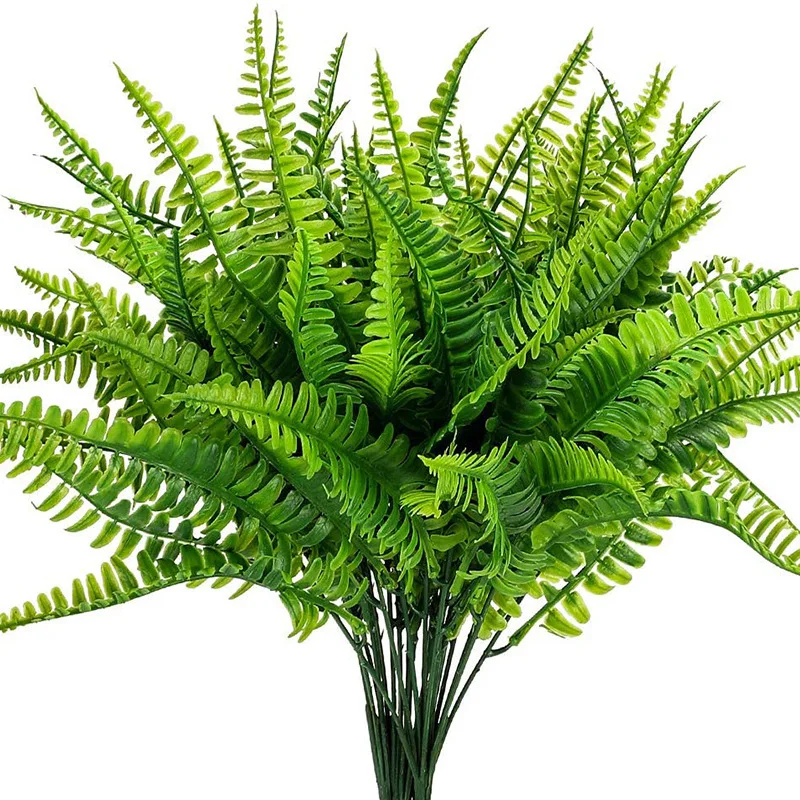 Artificial Plant Green Persian Fern Leaves Room Decor Fake Plant Plastic Leaf Grass Home Wedding Party Table Balcony Decoration