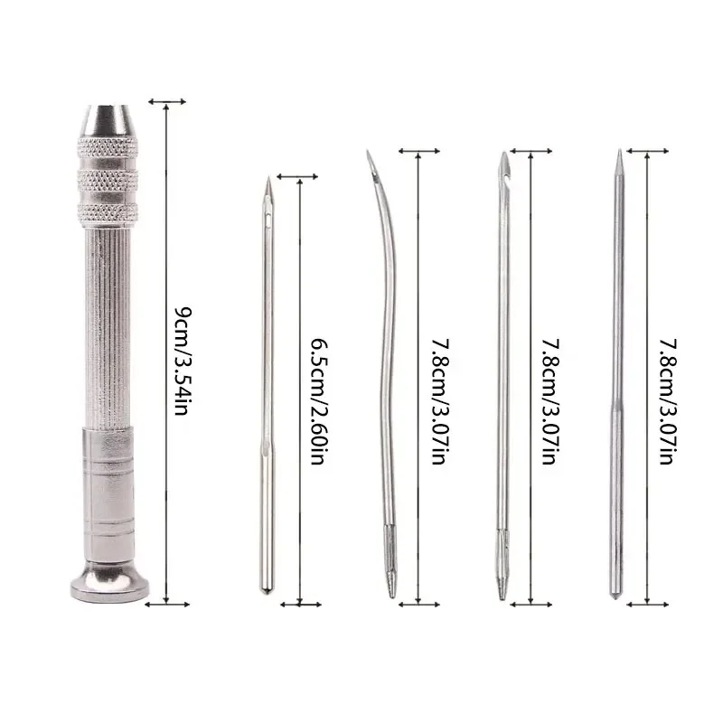 Multifunctional Leather Sewing Kit Set, Hole Punch Sewing Needles, DIY Leather Crafts, Replaceable Sewing Needles image 6