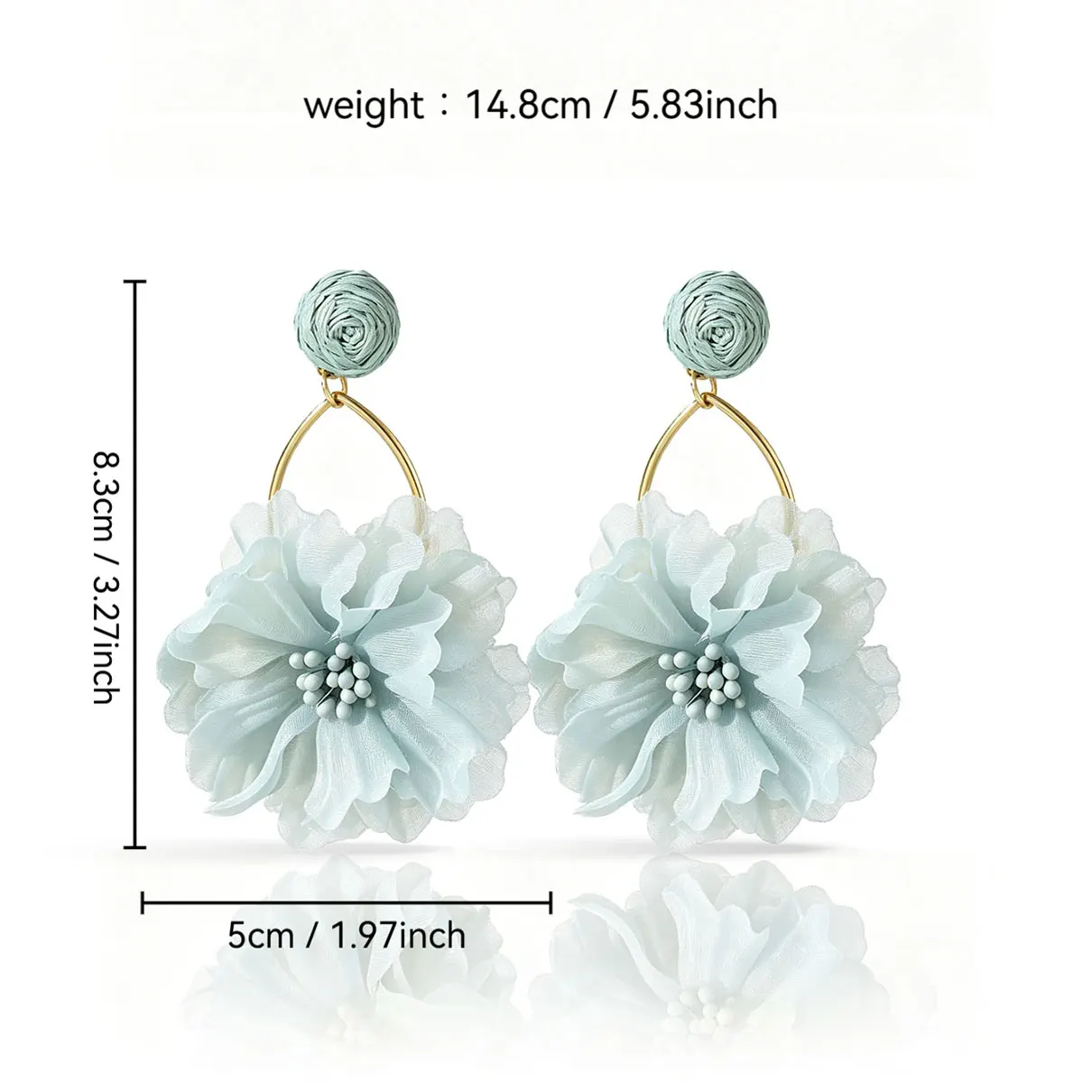 Handmade tulle flower earrings in a bohemian vacation style, perfect for women to wear on any occasion, including daily life, va