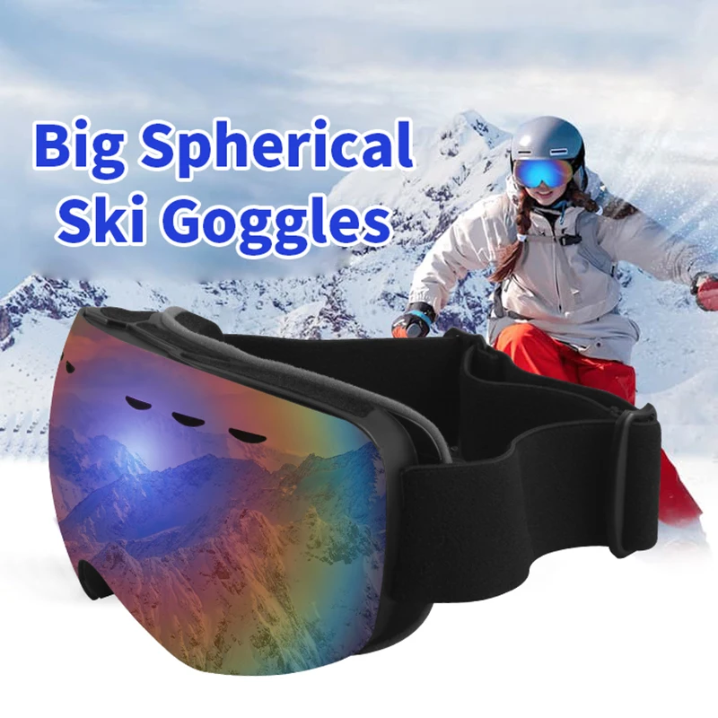 JSJM New Ski Goggles Adult Double Layer Anti-Fog Ski Glasses Winter Outdoor Sports Glasses UV400 Snowboard Snowmobile Eyewear