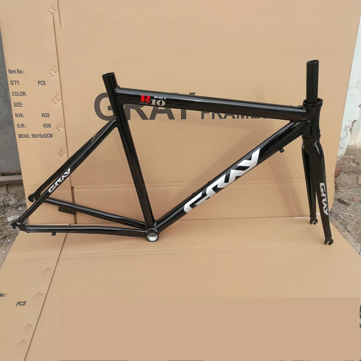 R10 GRAY Logo 700C Road Bike Aluminum Alloy 6061 Frame Front Fork 48/52cm Height Fit For 23/25c Tires Multi-color Optional