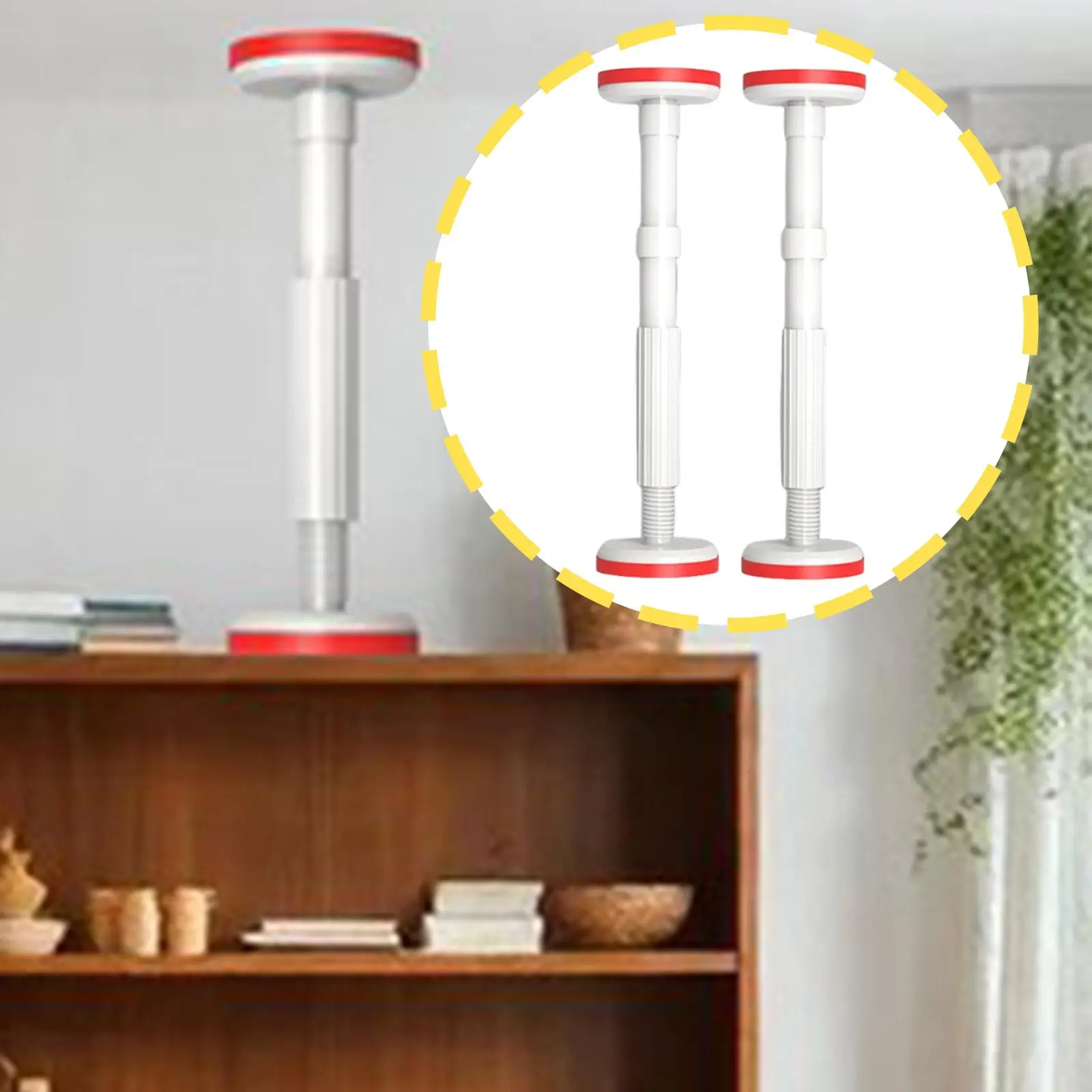 2Pcs Cabinet Support Pole Rods Strong Bearing Capacity 7"-17" Cabinet Lifting Brackets for Sofa Desk Shelf Cargo Bar Dresser