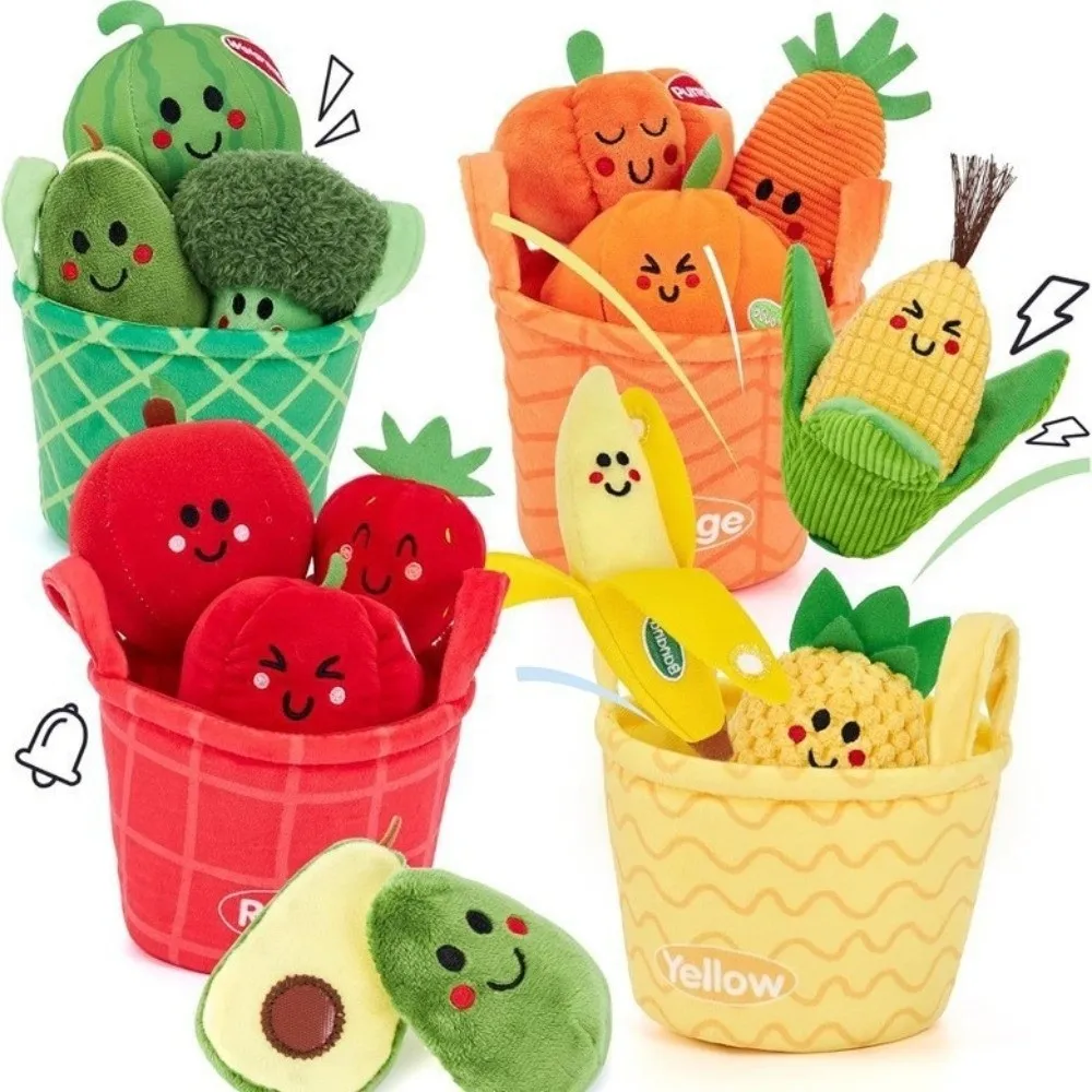 Soft Baby Sensory Plush Toys Set Crinkle Sound Educational Toys Montessori Simulation Toys Matching Picking Play Baby Learning