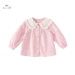 Dave Bella Children's Blouse Clothes 2024 New Spring Girl Baby Lovely Sweet Comfortable Fashion Casual Top Outdoor DB1248189