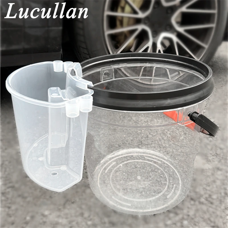 Lucullan 3-kleuren transparante hangende emmer organisator Detailer schoonmaakcaddy opbergemmer