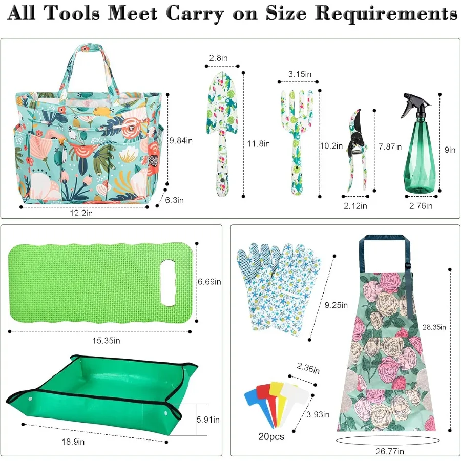 مجموعة أدوات الحديقة مكونة من 10 قطع من أدوات البستنة اليدوية شديدة التحمل مع حقيبة أدوات الحدائق للزراعة الخارجية والعناية بالتربة والممارسة المثالية #2