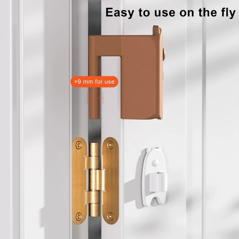 J15U 4 قطعة واقي قرص الباب الأمن فنجر الحماية الباب السدادات سلامة الطفل قفل الباب الحرس الكرتون الدب فنجر حامي