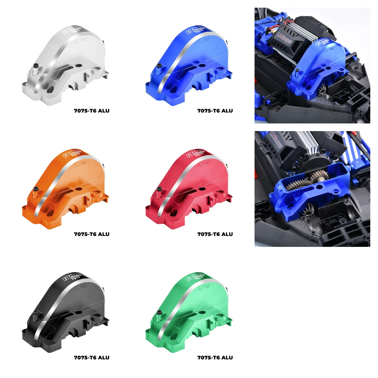 

GPM 7075 Alloy Oversized Transmission Gear Covers For TRAXXAS 1/6 1/6 Funco Pro Scale 2Wd Sand Car 8S