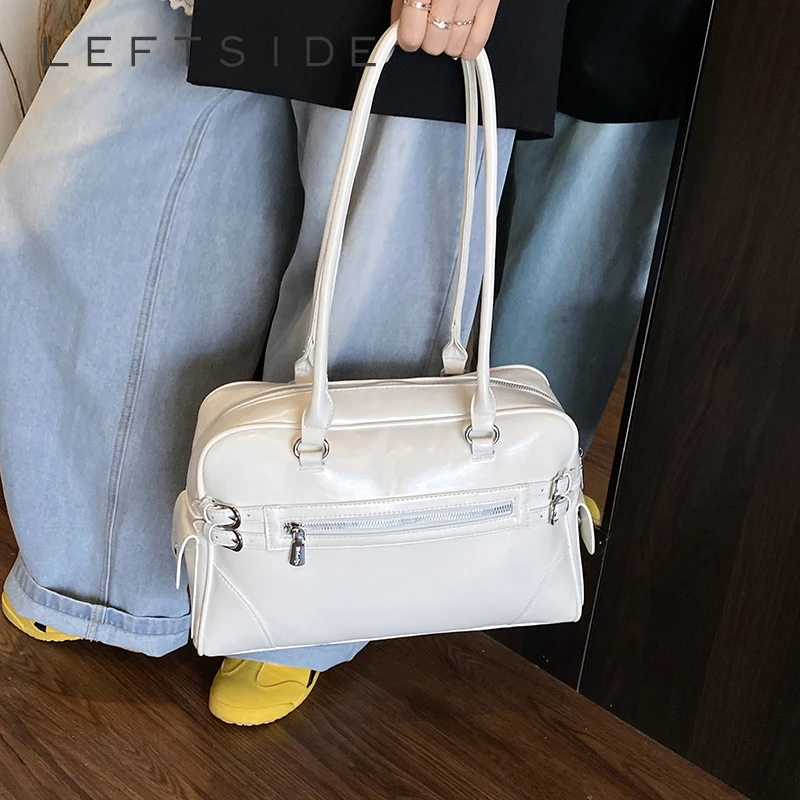 

LEFTSIDE Women Small PU Leather Office Shoulder Bag 2025 New Trend Luxury Underarm Bag Female Short Handle Handbags and Purses