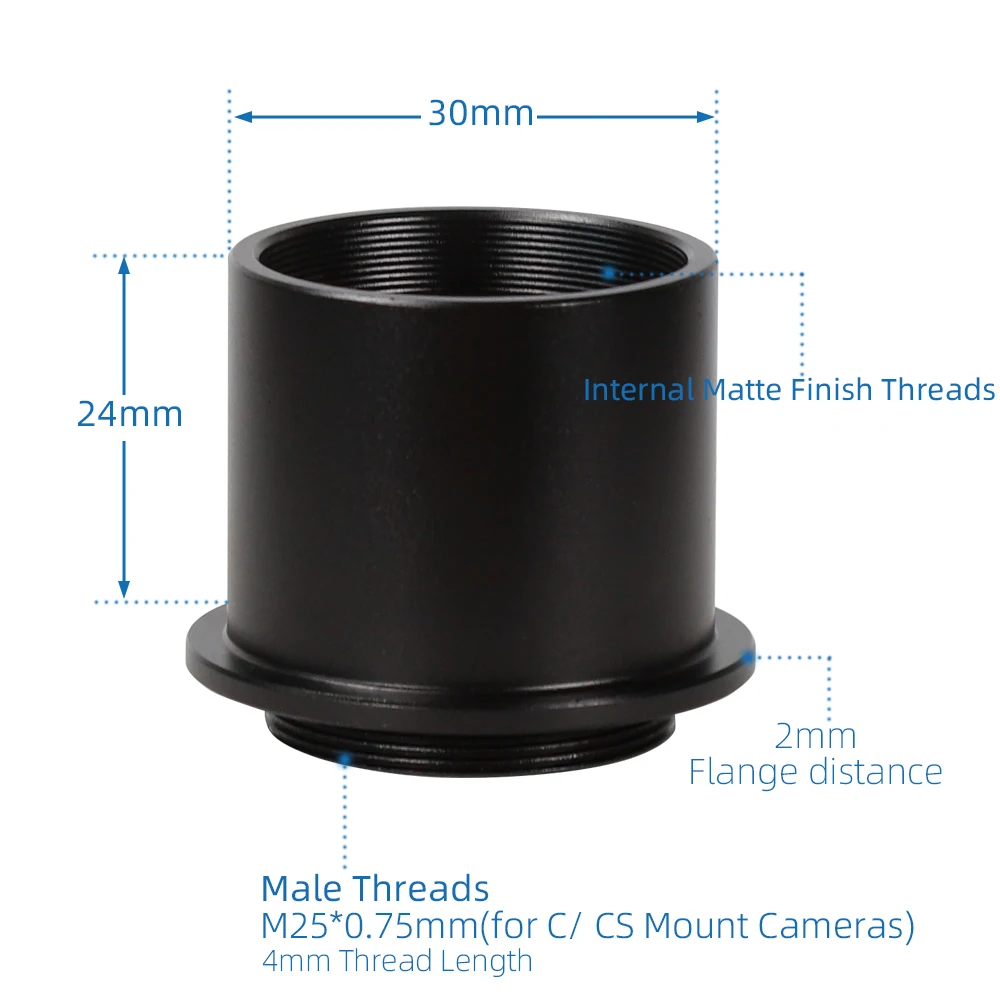 EYSDON-Adaptador de 30mm a c-mount, convertidor C/CS, interfaz CCD, videocámara, cámaras CCTV