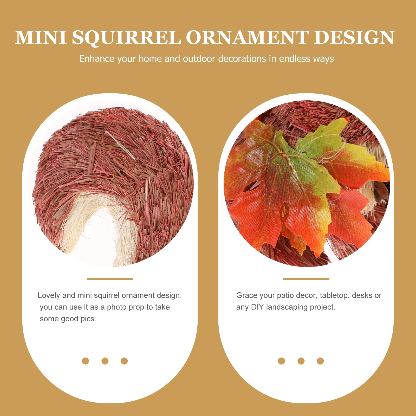 

Wooden Figurines Home Decor Squirrel Decoration Patio Tabletop Miniature Squirrel Figurines Gifts Garden Statue Outdoor
