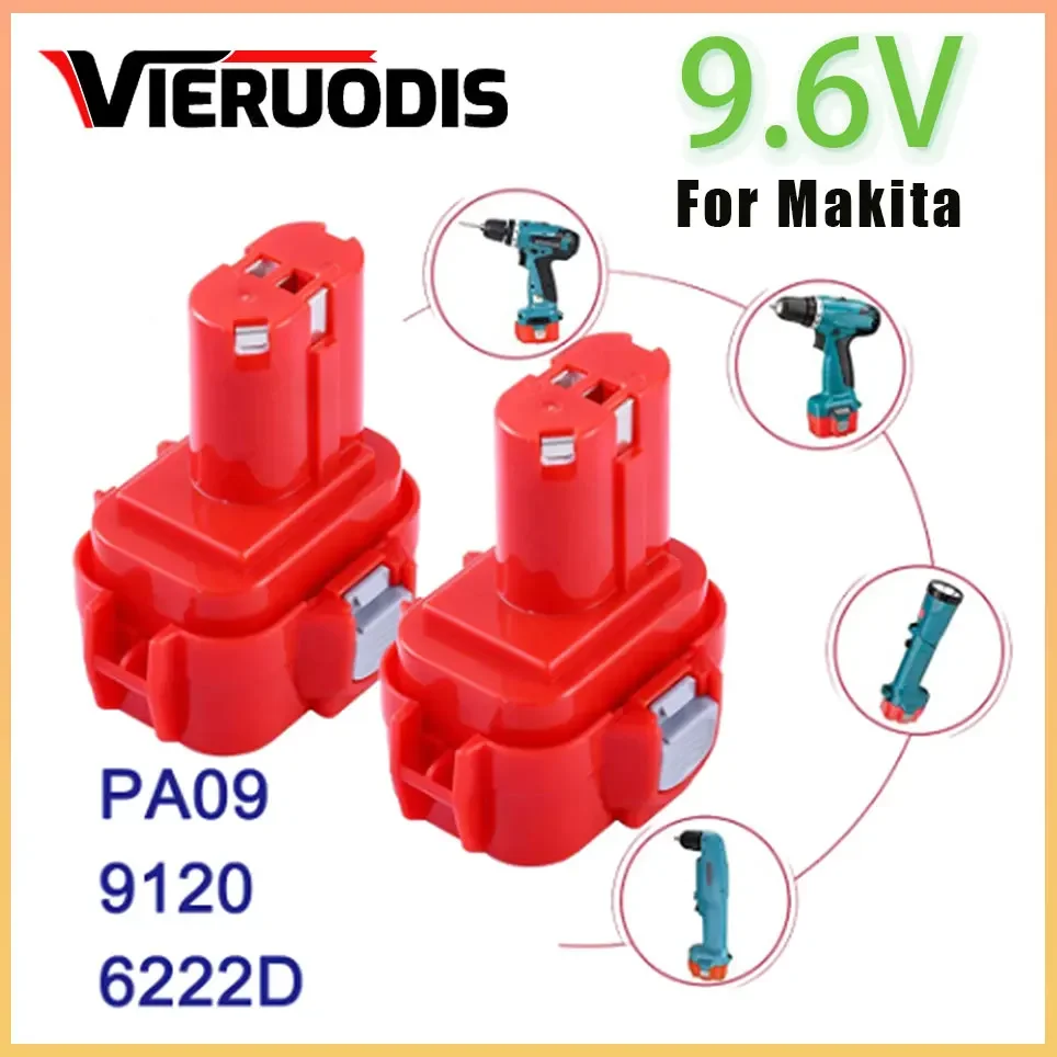 For Makita 9.6V 4.8Ah NI-MH PA09 Battery 6222D 9100 9120 9122 9133 9134 9135 6207D 6261D 6207D Replacement Power Tool Battery