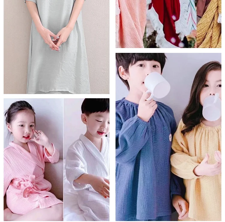 50x 135cm Cotton Double-Layer Gauze DIY Baby Saliva Towels Face Cloth Clothing Fabric Breathable Skin-Friendly Soft