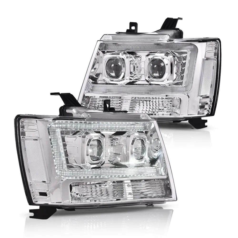

Led Tube Dual Projector Headlights Compatible with Chevy Avalanche Suburban 2007-2013 /Fits Chevy Tahoe 2007-2014
