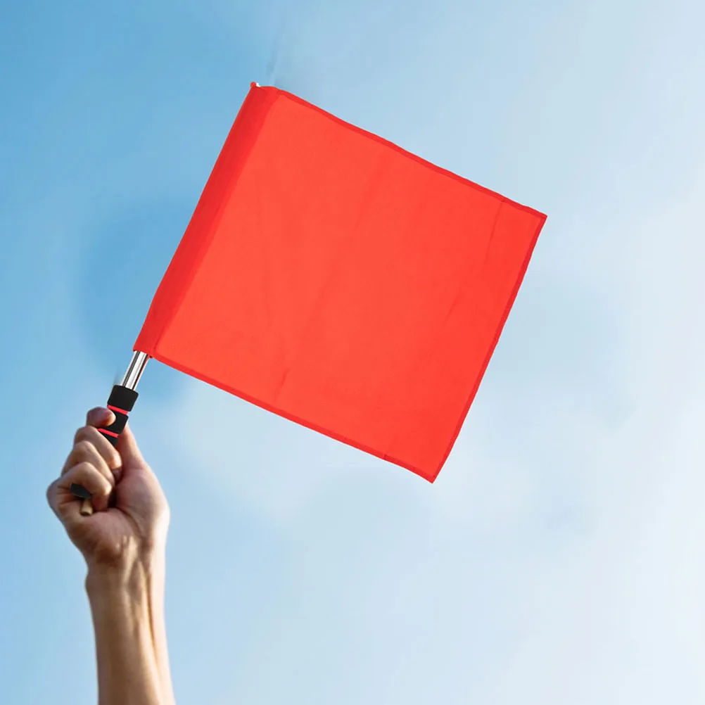 

4pcs Referee Signal Flags Red Green for Soccer Football Race Conducting Lightweight Durable Stainless Steel Pole Comfort Grip