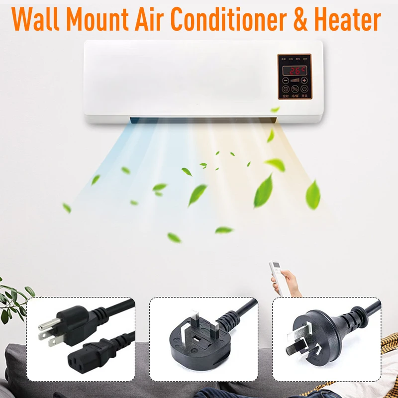 Room Cold and Warm Wall Mounted Conditioner Fast Heating Wall Mount Portable Conditioner Adjustable Energy Saving for Office