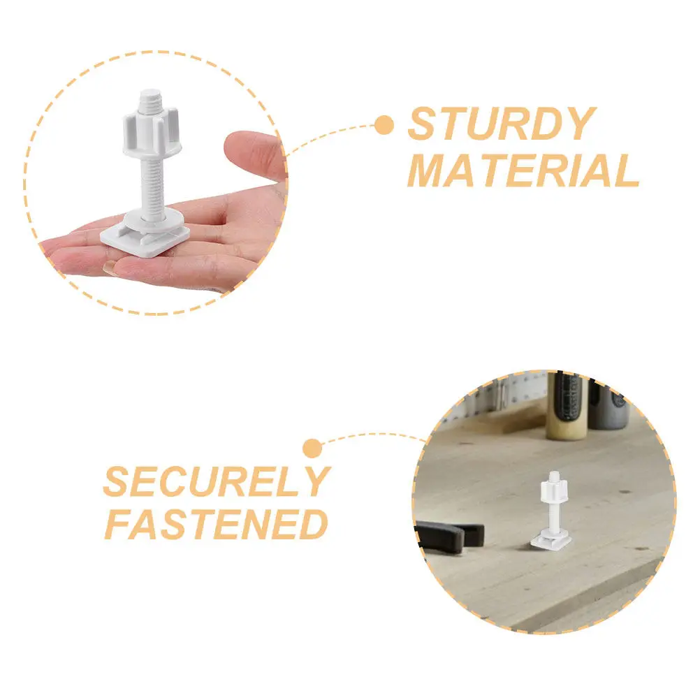 

2Pcs Toilet Seat Hinges Screws Universal Heavy Duty Plastic Replacement Fixing Bolts Toilet Seat Hardware Repair Kit