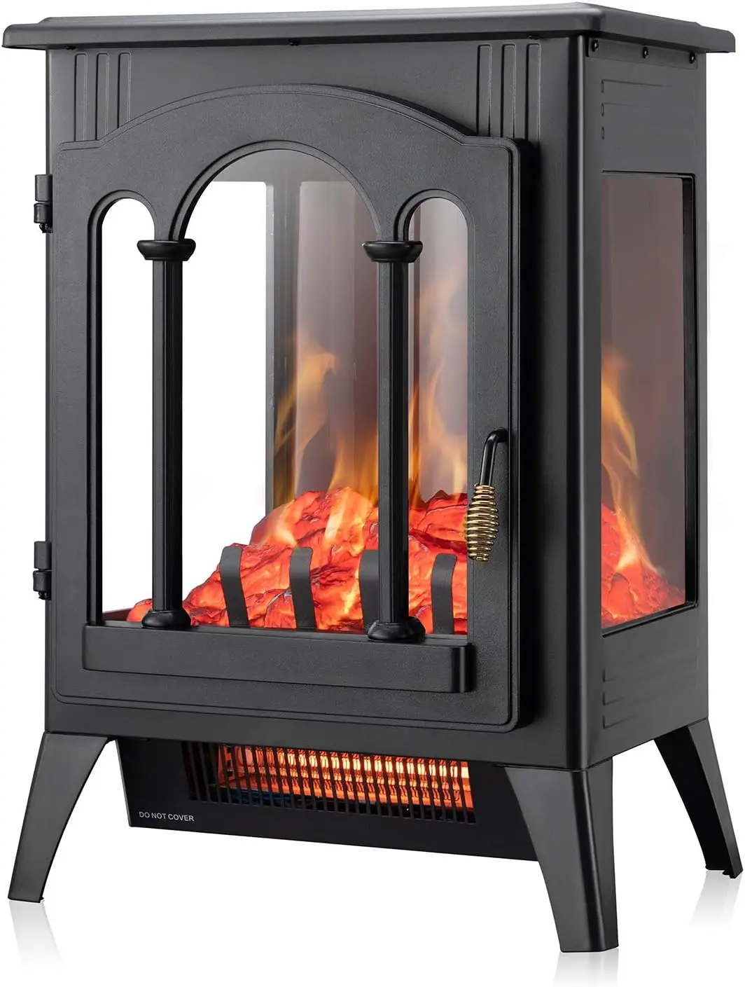 

Electric Fireplace Stove Freestanding Fireplace Heater with Realistic Flame Indoor Electric Stove Heater Portable Thermostat