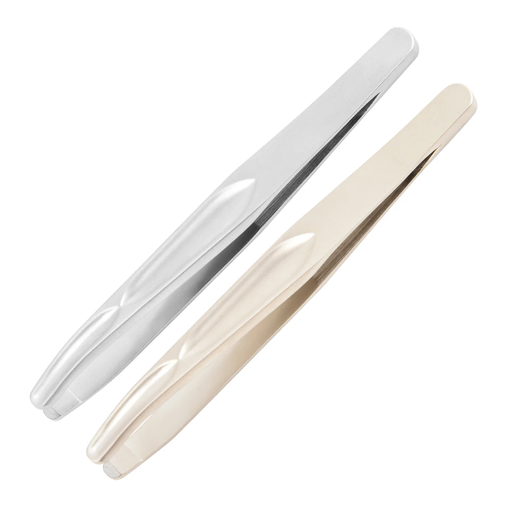 1 個プロフェッショナルピンチ防止ひげピンセットステンレス鋼眉毛ピンセット - にきびにきび正確な髪 & つけまつげ