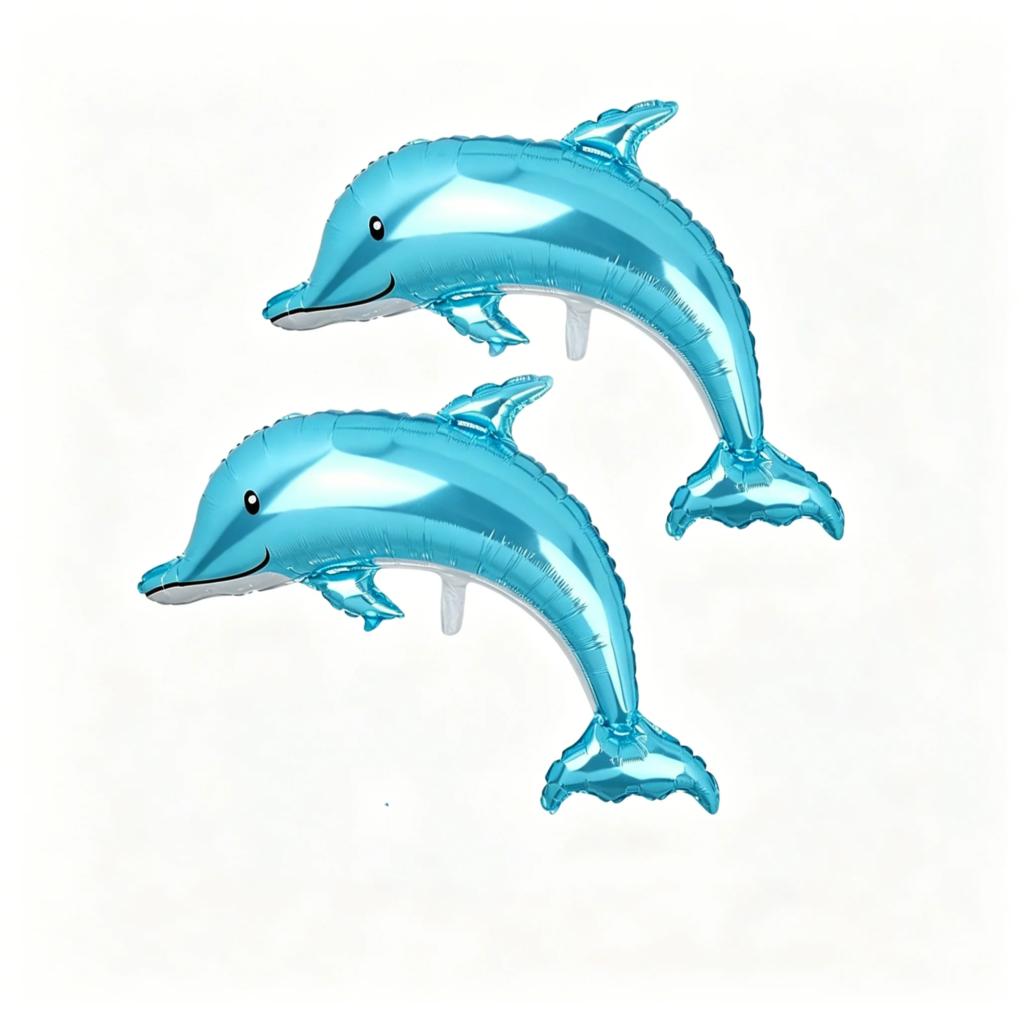 Blue Dolphin Foil Balloon Set, 2-Piece 46-Inch Ocean-Themed Party Balloons, Nautical Blue Dolphin Decorations for Celebrations