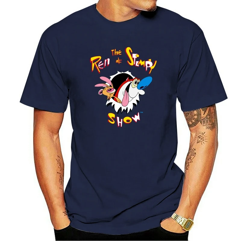 

TV Animation Tshirts The Ren and Stimpy Show Funny Cartoon 90's Clothing Interesting T-Shirt Comic Anime Harajuku Japan Tees
