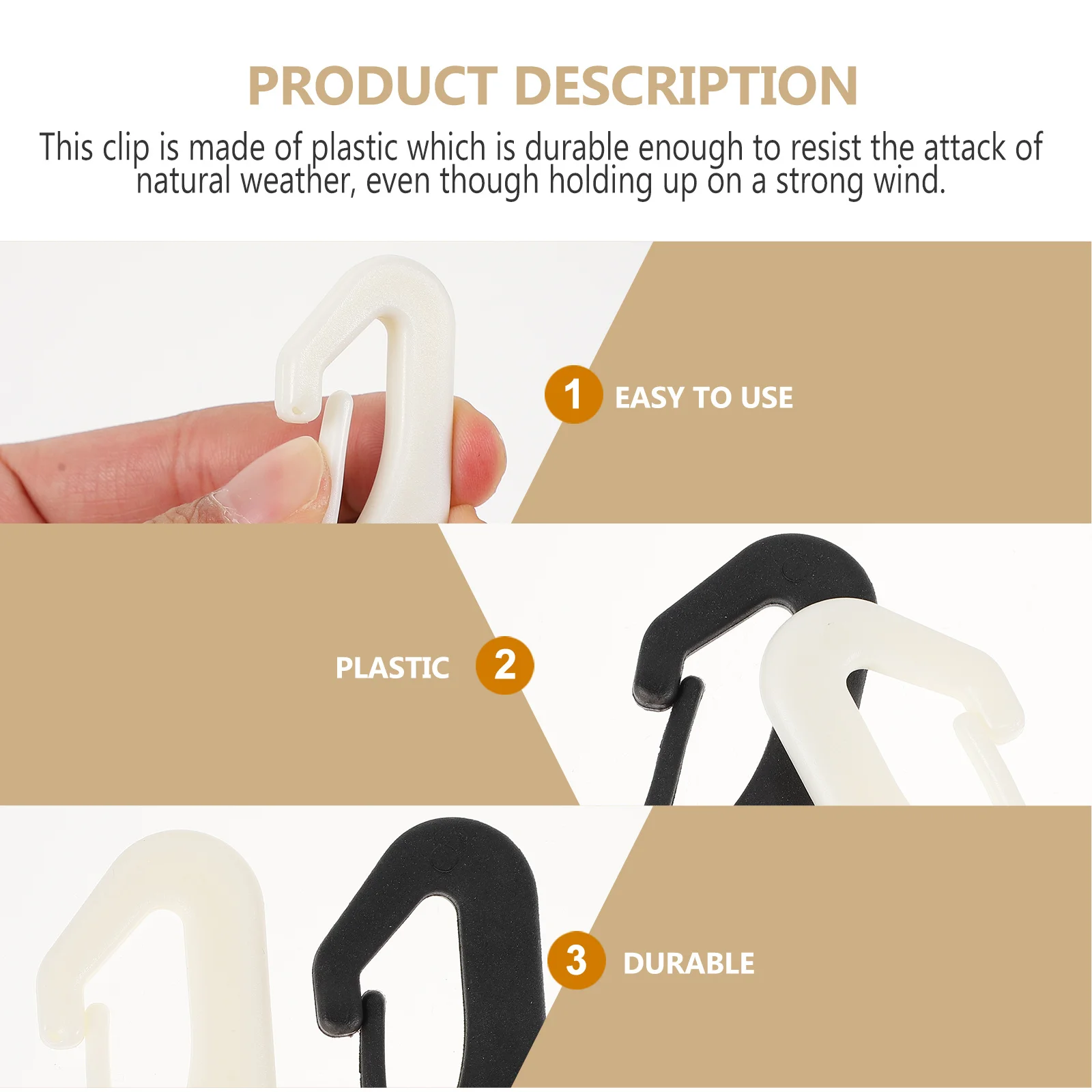 

50Pcs Tent Flag Plastic Snap Clips Weatherproof Flagpole Rope Fastener Outdoor Attachment Flag Pole Snap Clips