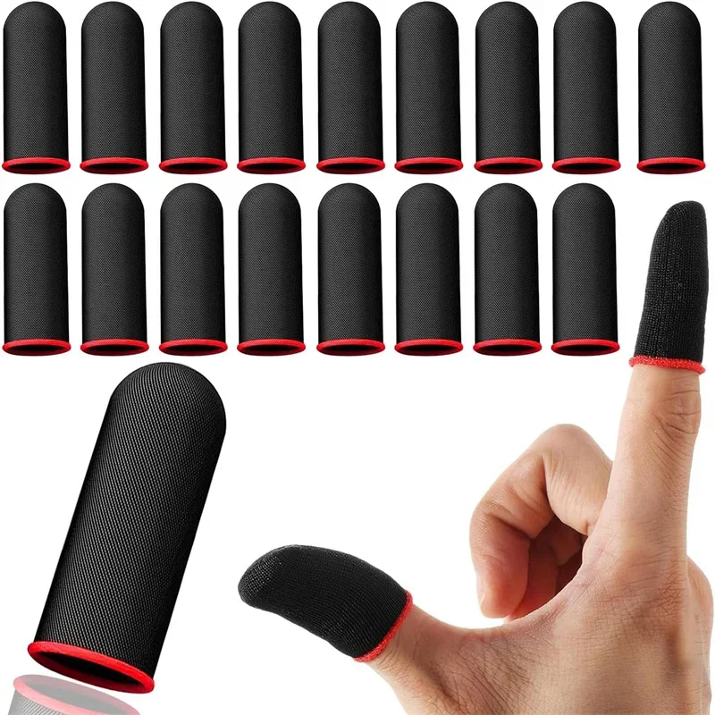 20Pcs Phone Gaming Finger Sleeves Game Hand Controller Gloves Anti Sweat Breathable Seamless Touchscreen Finger Cover