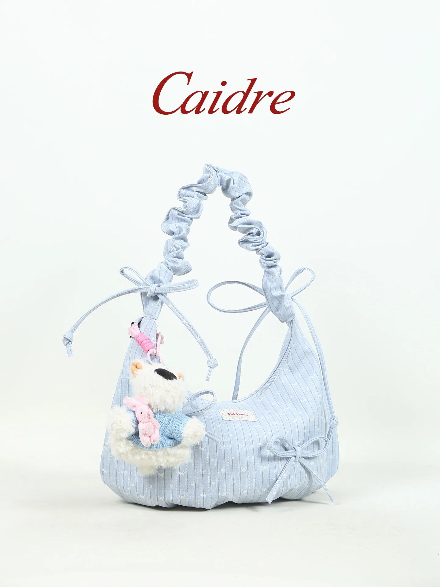 

Caidre Canvas Shoulder Bag with Knot Underarm Bag Birthday Gift for Girls Korean Style Single Strap Crossbody Bag