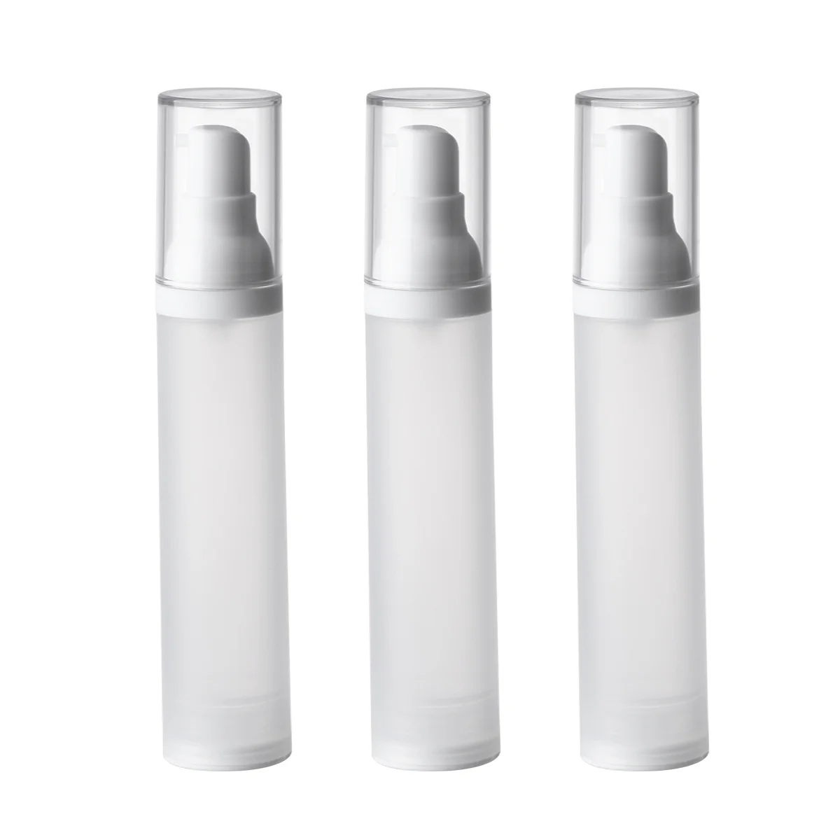 

3pcs 50Ml Frosted Vacuum Pump Bottle Empty Dispenser Container For Travel Leakproof Lightweight Lotion Emulsion Storage