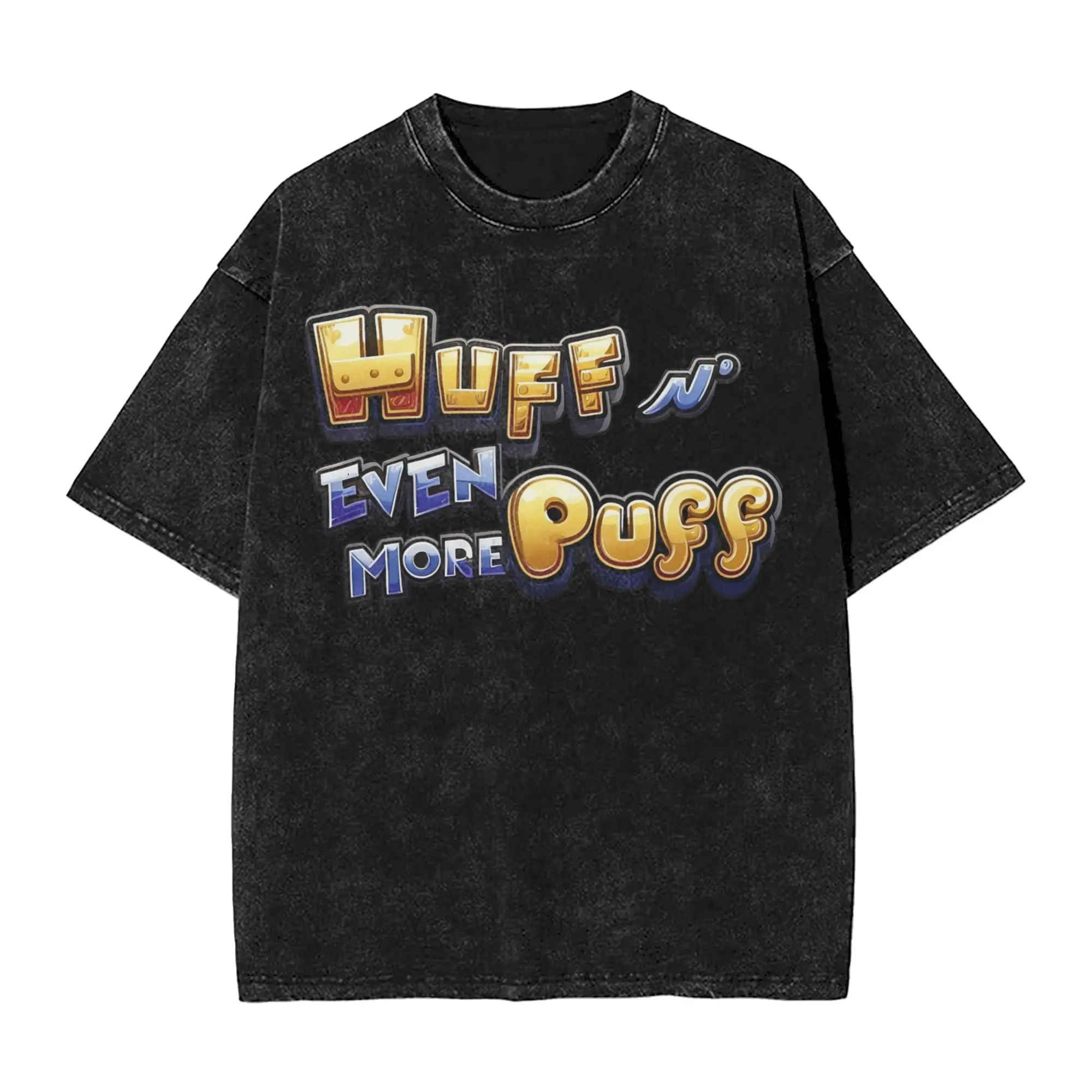 Huff N Puff Slot Machine  Apparel Washed T Shirts for Men Women Streetwear Hip Hop T-Shirt Graphic Printed  Tee Shirt