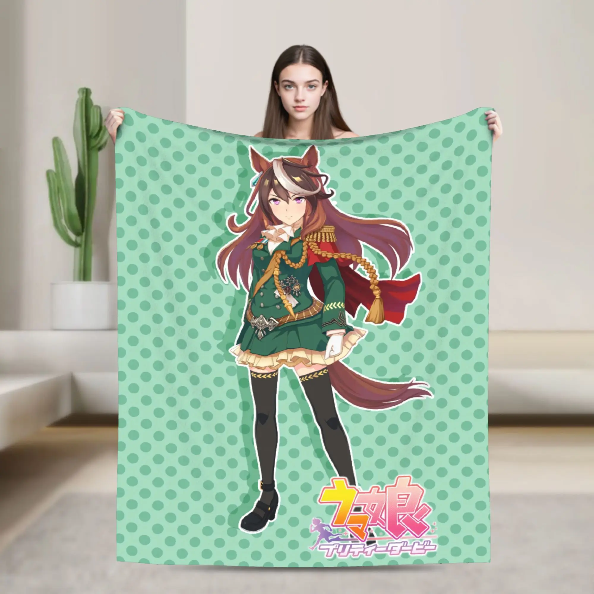 Symboli Rudolf UmaMusume Pretty Derby Flannel Blanket Winter  Soft Durable Bedding Throws for Girls Boys Bedspread Bed Cover