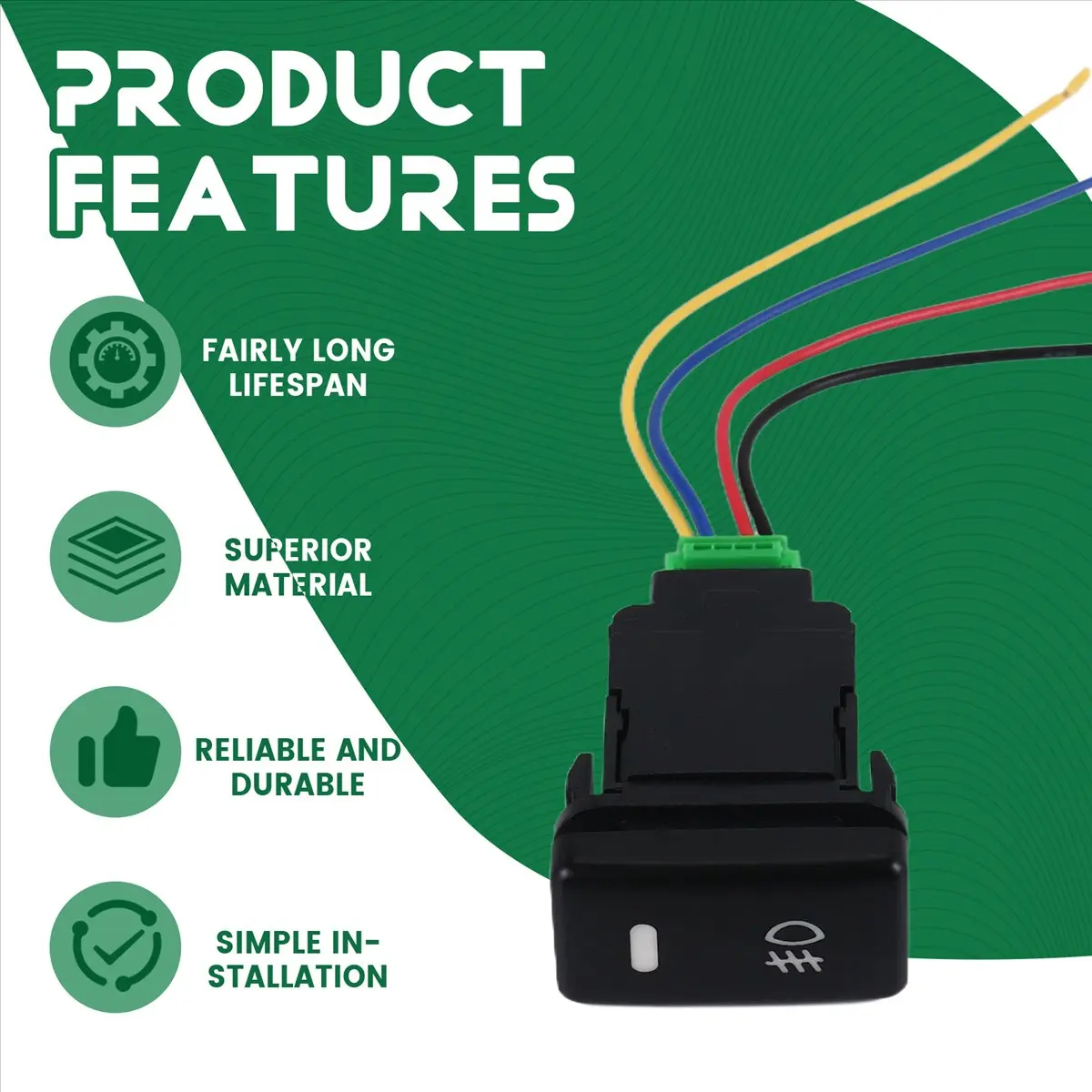 #74B Automotive Parts & Accessories,Waterproof Fog Lamp Switch With 4 Line For Toyota Lexus White Light (Black)