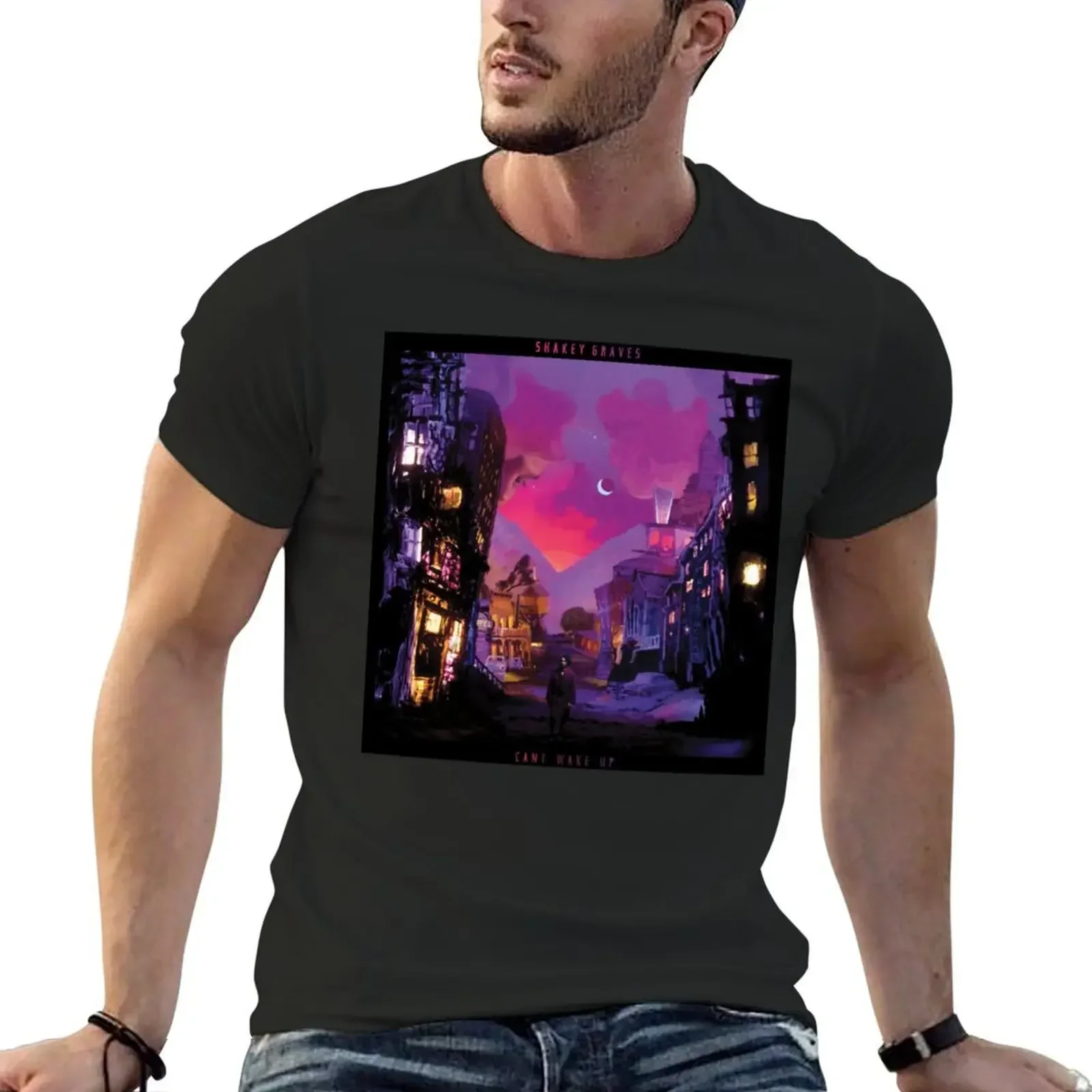 Can't Wake Up- Shakey Graves Album Cover T-Shirt vintage t shirts tops vintage anime shirt anime clothes tee shirts for men