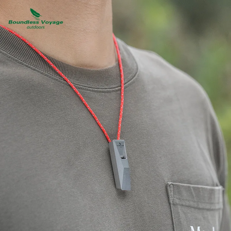 صفارة من التيتانيوم النقي، بدون محامل كروية، خفيفة للغاية، مقاومة للماء والتآكل، إنقاذ في حالات الطوارئ في الهواء الطلق، A1510 #1