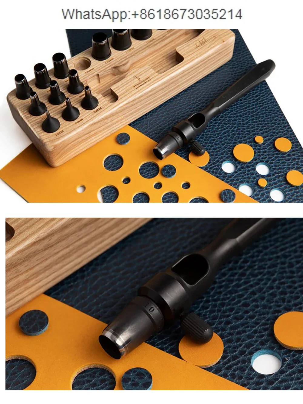 Professional Leather Replaceable Round Hole Puncher 1-15MM DIY Leathercraft Belt Punching Tool Set DC53 Die Steel