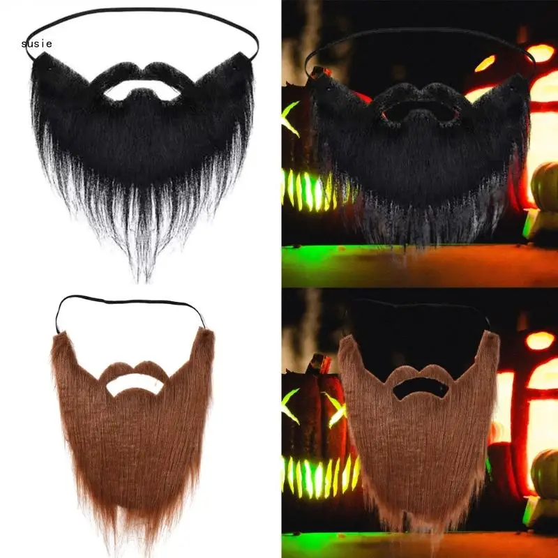 X7YA Funny Fake Mustache  Hair Disguise Accessories False Mustache Beards