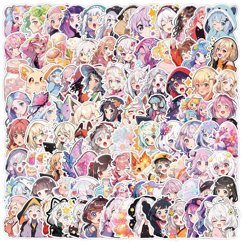 

10/30/50/100pcs Kawaii Anime Girls Stickers Aesthetic Cartoon Decal DIY Stationery Phone Case Laptop Waterproof Cute Sticker Toy