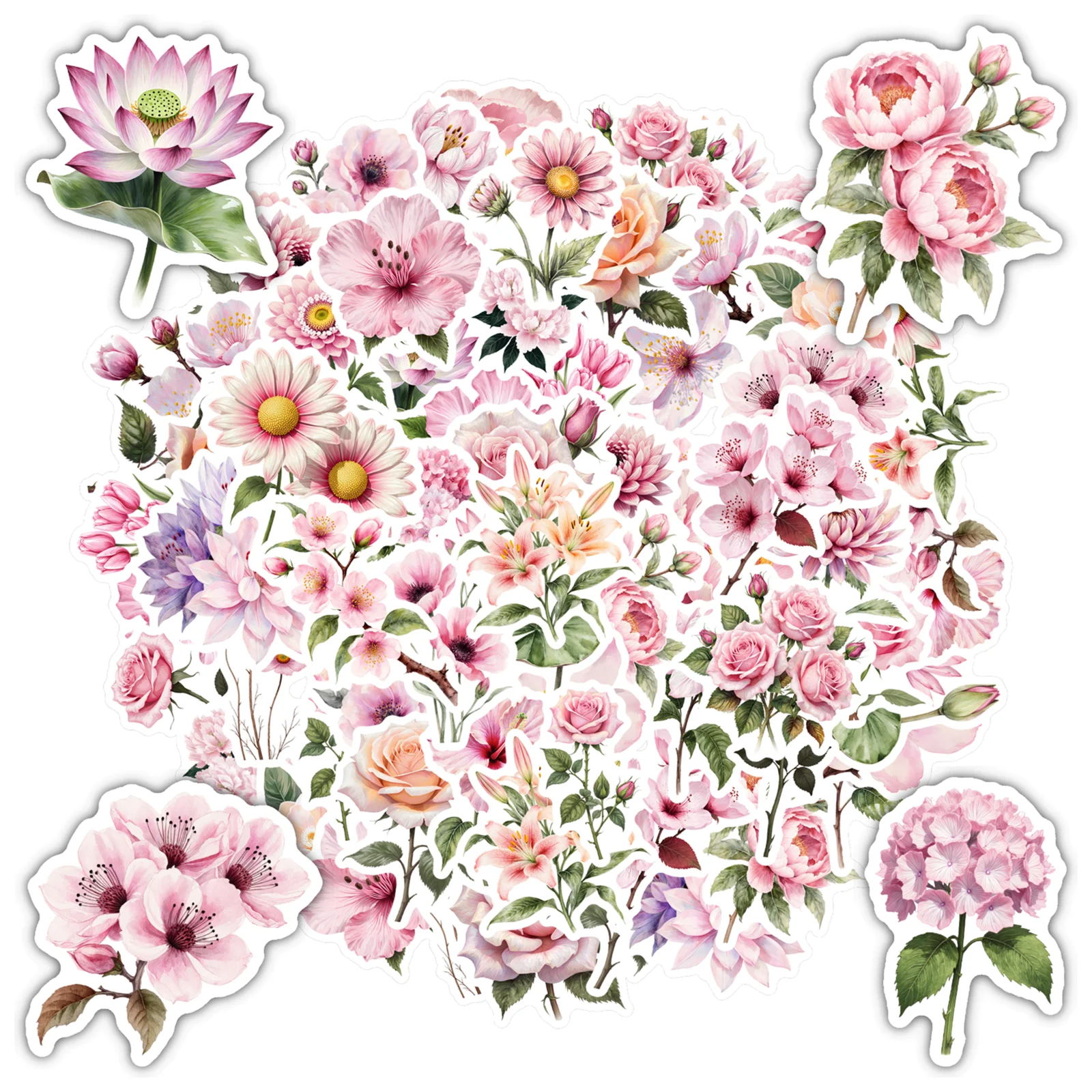 

35 шт. нежные садовые наклейки, художественные наклейки с цветочным рисунком природы, канцелярские наклейки для гитары, ноутбука, шлема, скейтборда