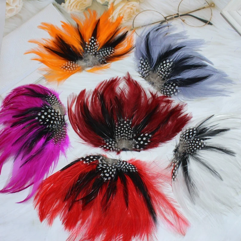 Colorful Semicircle Feathers epaulet Stylish Feather Corsage Skirt Shoulder Embellishment DIY Party Hats Hair Clip Accessories