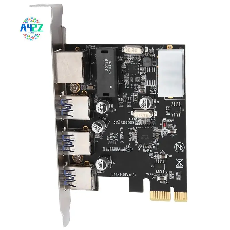 

A42Z-1 PCS Pcie Slot To RJ45 USB 3.0 Pcie Riser Card With Gigabit Ethernet Controller PCI Express Adapter Fit For Desktop PC