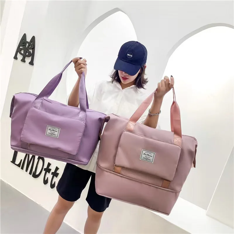 

Folding Dry Wet Separation Duffle Bag Fitness Travel Duffels Gym Storage Bags Foldable Short Distance Travel Bag For Women Men