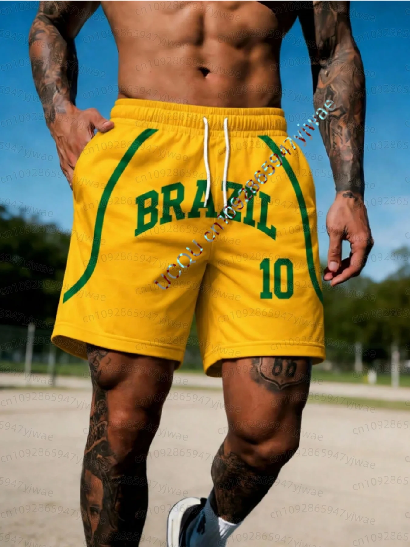26 Urlaubs-Sommer-Shorts für Herren, BRASIL 10, mit Schneeflocken- und Weihnachtsmotiv-Druck, schnelltrocknende Strandshorts – Detail 8