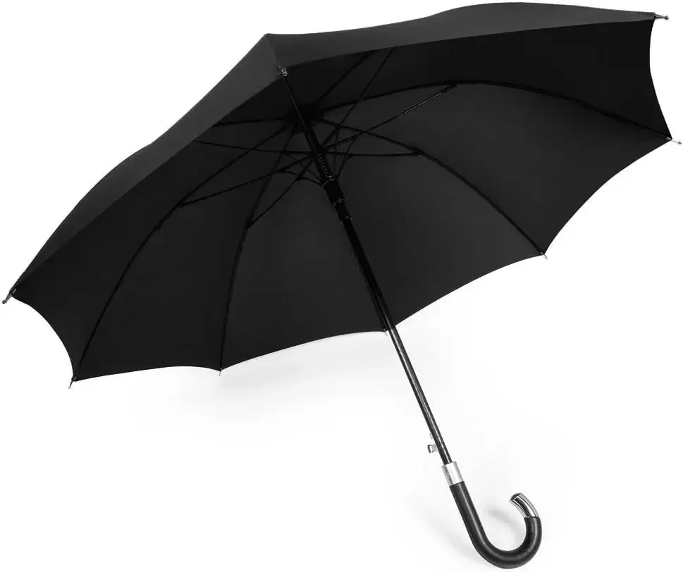 

ELITE UMBRELLA (Classic Black) - Quality Cane Umbrella with Automatic Open, Strong & Windproof