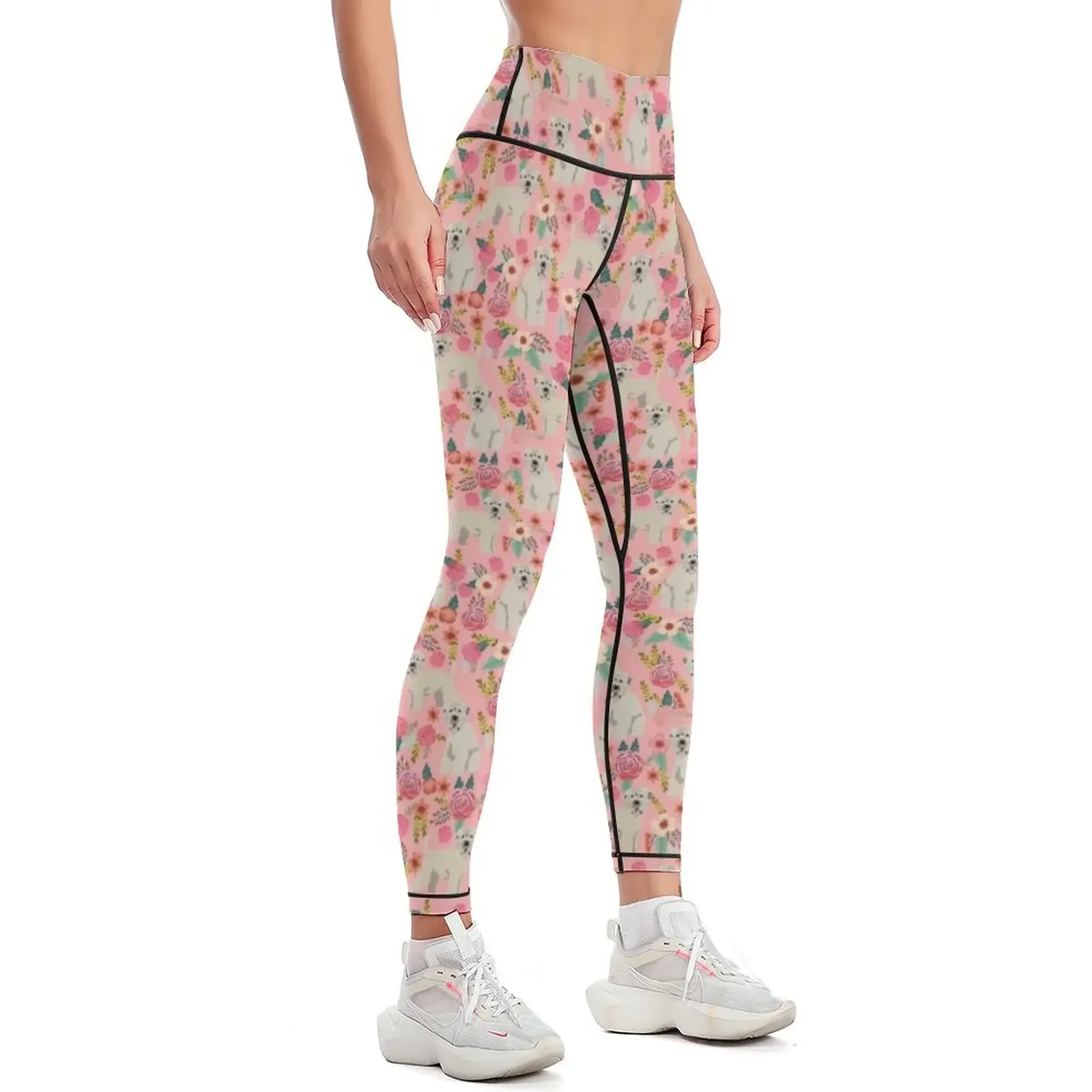 irish wheaten terrier dogs floral pattern - vintage florals, doggo, wheaten terrier, soft coated wheaten terrier Leggings