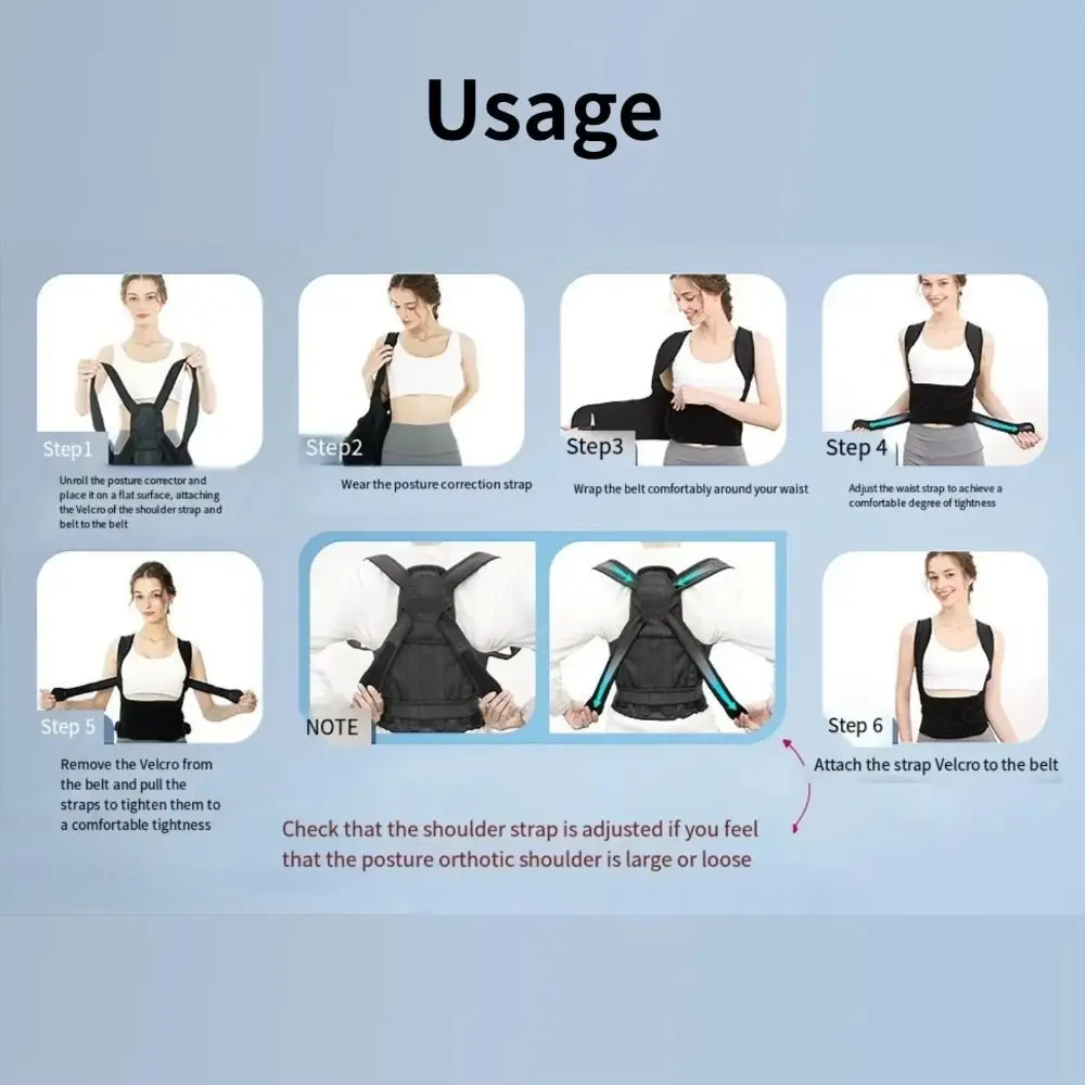 

New Fully Adjustable Posture Corrector Comfortable Effective Back Brace Posture Corrector Black Upper Back Brace Men and Women